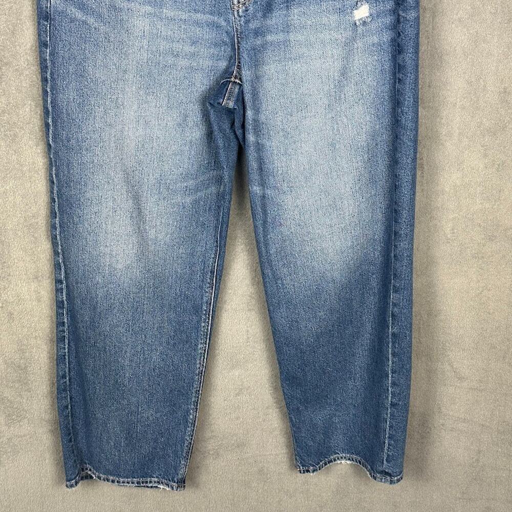 American Eagle Jeans Womens 14 Short Blue Super High Rise Baggy Straight - Picture 3 of 13